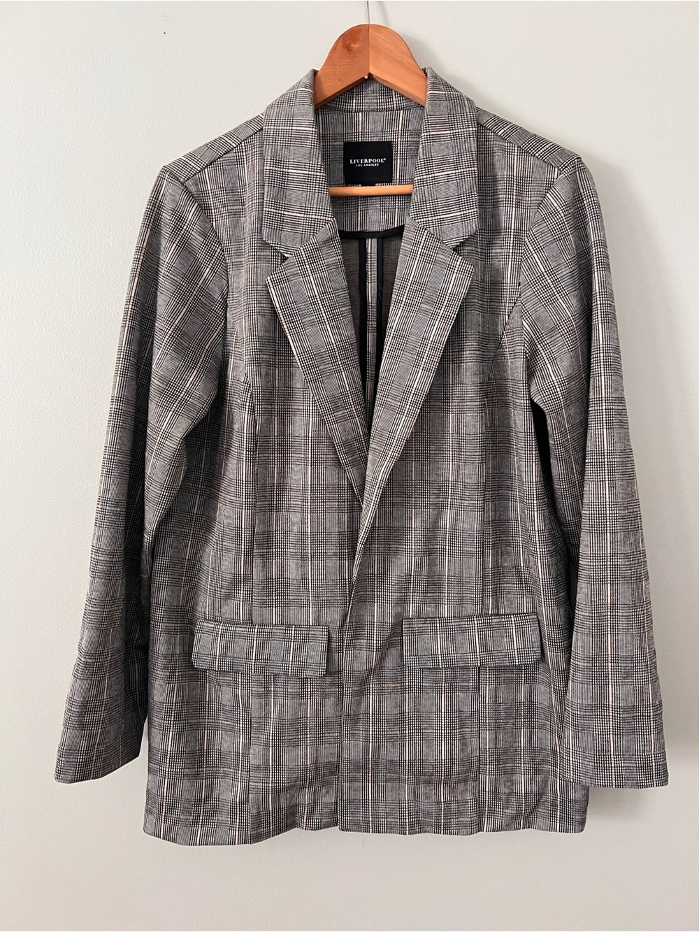 Liverpool Plaid Stretch Blazer Large